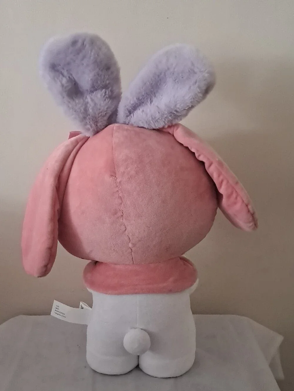 Hello Kitty My Melody Pink and Purple Bunny Plush with Yellow Inner Ear Accents